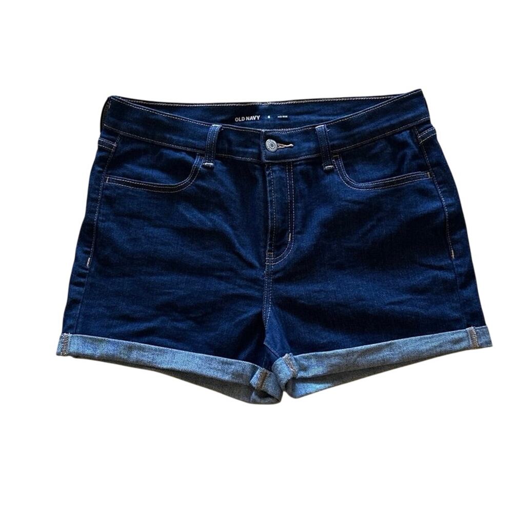 *Old Navy Demin Shorts With Cuff Mid-Rise Size 6 Dark Wash